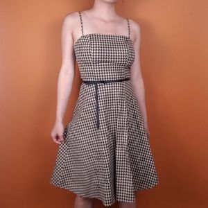 Black & Tan Houndstooth Dress
